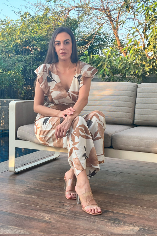 Ruffle-sleeves-Leafy-print-Coord-set2